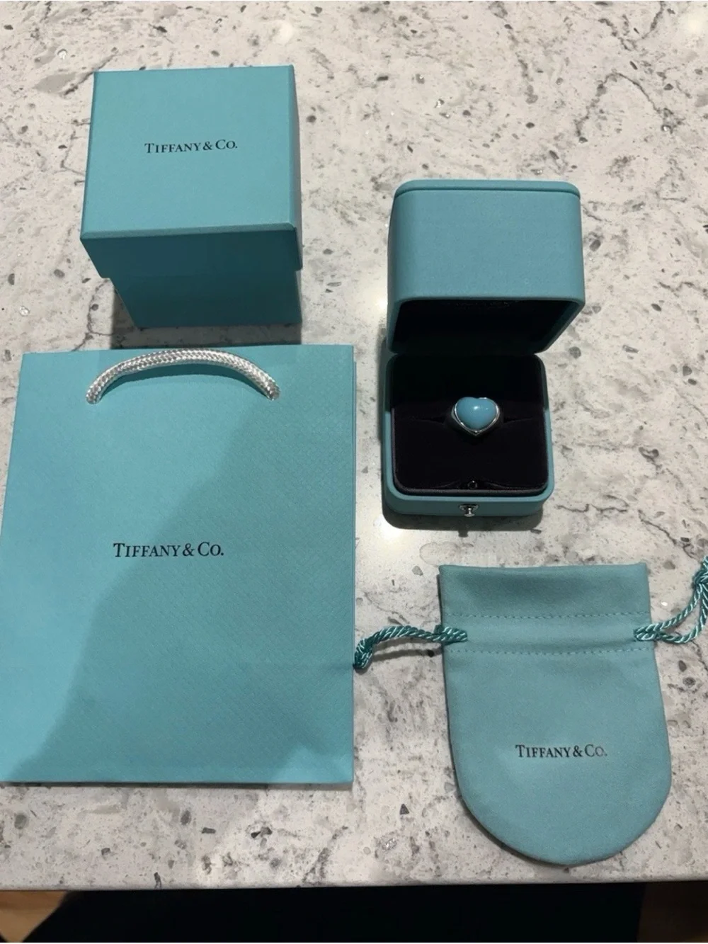 Tiffany & Co. Elsa Peretti Cabochon Heart Ring size 7